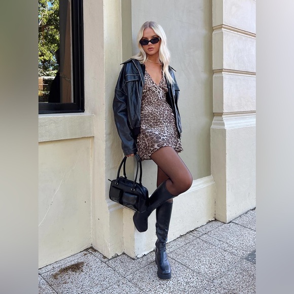 NWT Princess Polly NELLIE MINI DRESS LEOPARD - Picture 3 of 4